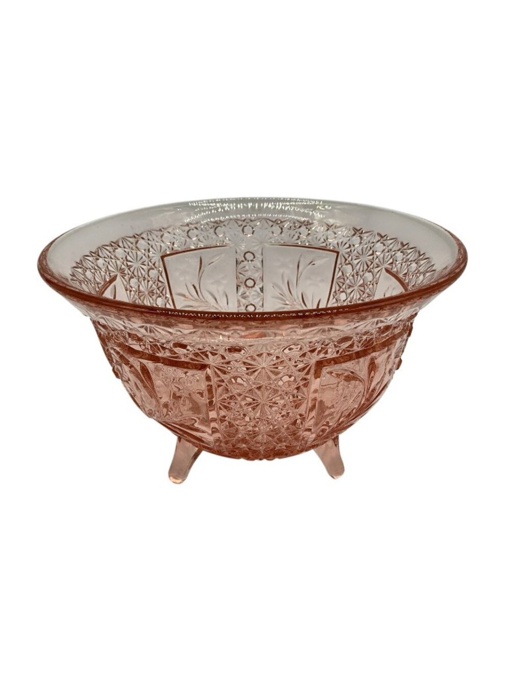 McKee Snappy Vintage Innovation Line Pink PresCut Floral Flared Footed Bowl MCM